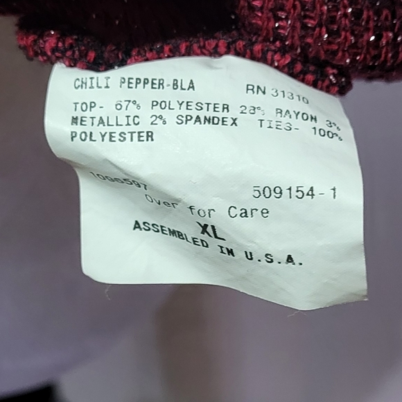 By & By Women's Burgundy Red 3/4 Sleeve Shimmery Semi-Sheer Top Size XL - Picture 6 of 10